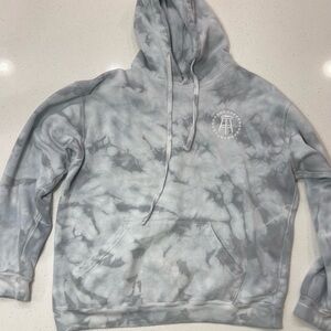 Barstool Sports Gray and White Tie Dye Hoodie